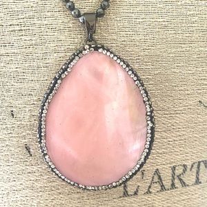 Long Pink Stone Necklace